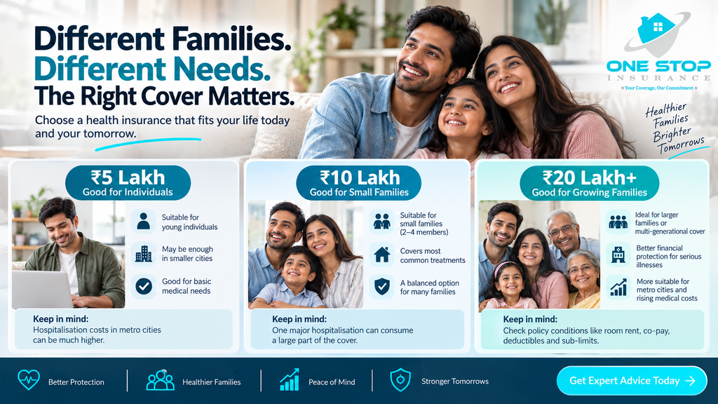Health insurance coverage comparison for different family needs